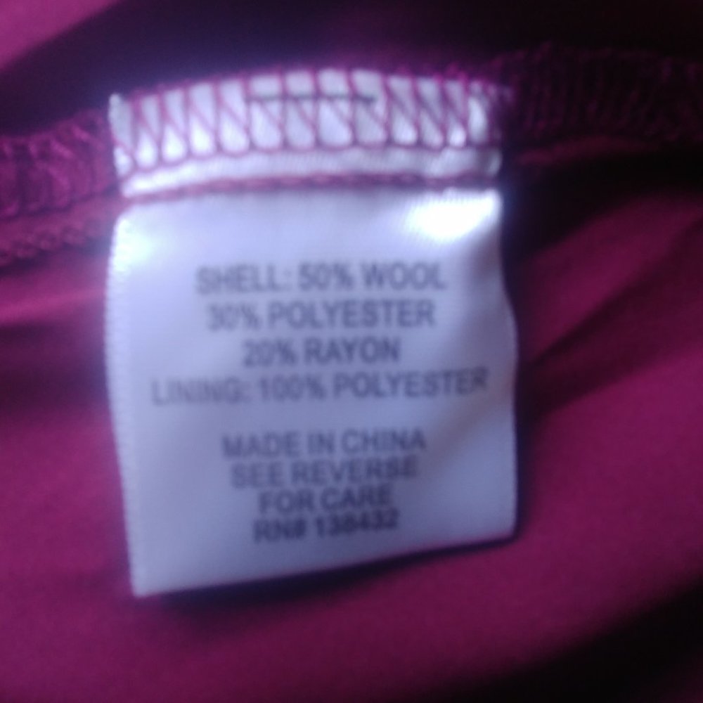 Modcloth raspberry burgundy wool sleeveless midi dress size 6 - Picture 7 of 7